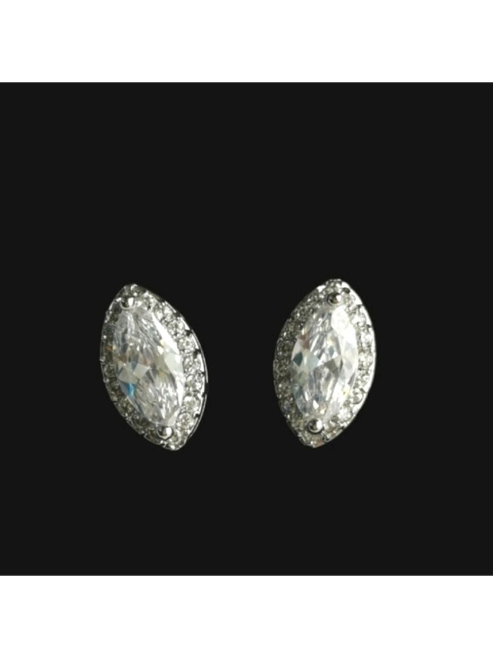 Marquise cut CZ Halo stud earrings 🆕